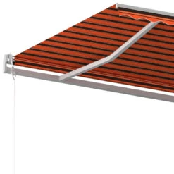 VIDAXL Auvent Rétractable Automatique Et Poteaux 5x3m Orange Et Marron -Le Coin Detente Boutique 645a95c550dba2.42496728
