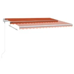 VIDAXL Auvent Manuel Rétractable Avec Led 4,5x3,5 M Orange Et Marron -Le Coin Detente Boutique 645a95c8c89ba8.30716189