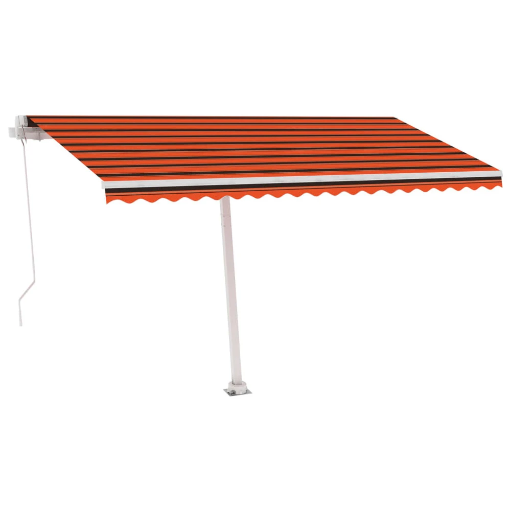 VIDAXL Auvent Manuel Rétractable Avec Led 400x350 Cm Orange Et Marron 6 VIDAXL Auvent Manuel Rétractable Avec Led 400x350 Cm Orange Et Marron – Image 4