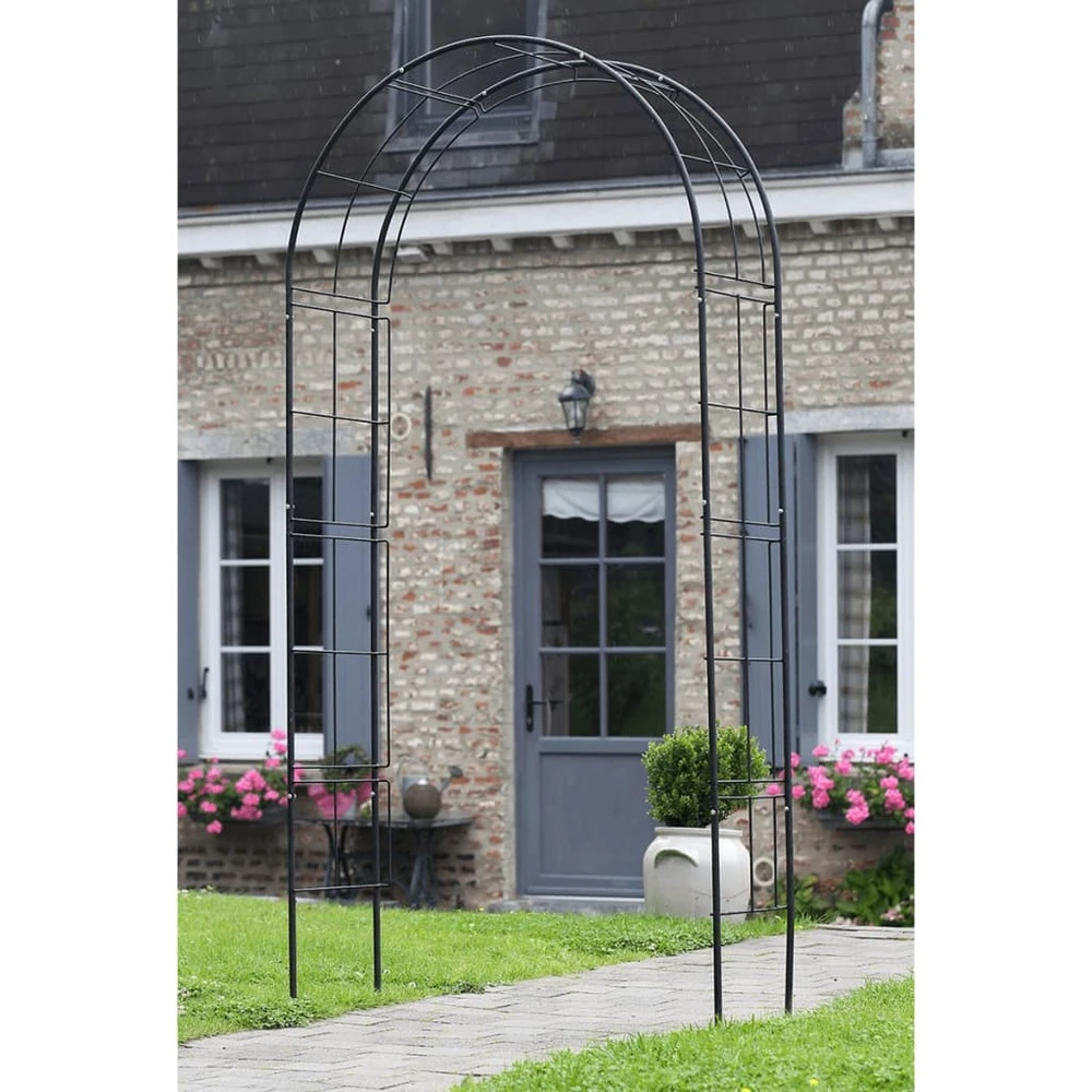 Nature Arche De Jardin Métal 229x38x113 Cm Noir 4 Nature Arche De Jardin Métal 229x38x113 Cm Noir – Image 2