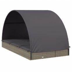 VIDAXL Transat 2 Places Avec Toit Rond Gris 211x112x140 Cm -Le Coin Detente Boutique 645ecefdc21b11.93720203