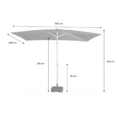 Parasol Wissant. 2x3m. Couleur Sable. Mât Central. Aluminium Anodisé Orientable. Manivelle D'ouverture -Le Coin Detente Boutique 64627e45032a64.62907542