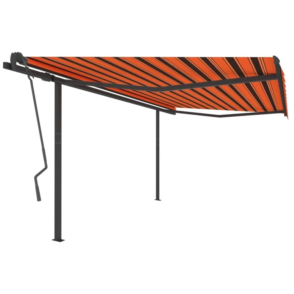 VIDAXL Auvent Automatique Rétractable Poteaux 4x3,5 M Orange Marron 3 VIDAXL Auvent Automatique Rétractable Poteaux 4x3,5 M Orange Marron