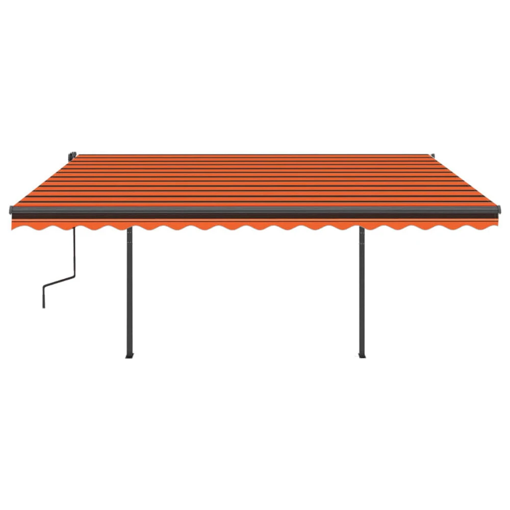 VIDAXL Auvent Automatique Rétractable Poteaux 4x3,5 M Orange Marron 6 VIDAXL Auvent Automatique Rétractable Poteaux 4x3,5 M Orange Marron – Image 4