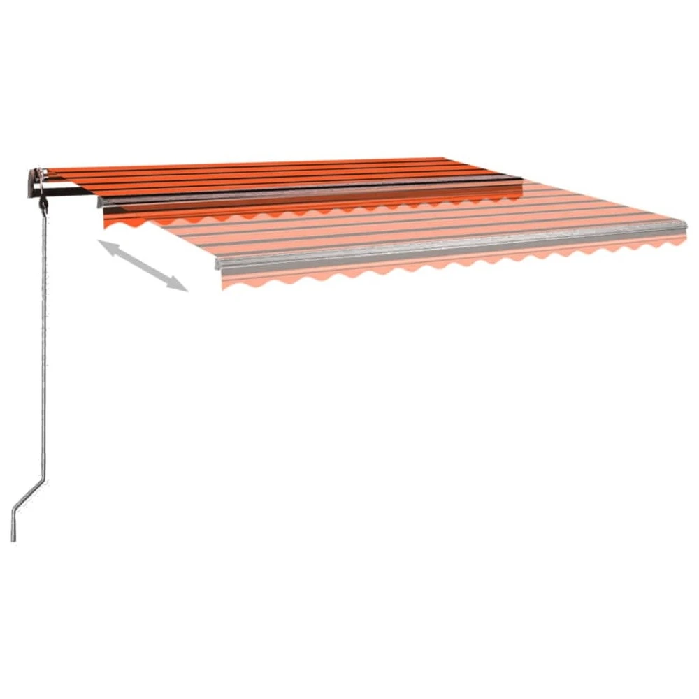VIDAXL Auvent Automatique Rétractable Poteaux 4x3,5 M Orange Marron 5 VIDAXL Auvent Automatique Rétractable Poteaux 4x3,5 M Orange Marron – Image 3