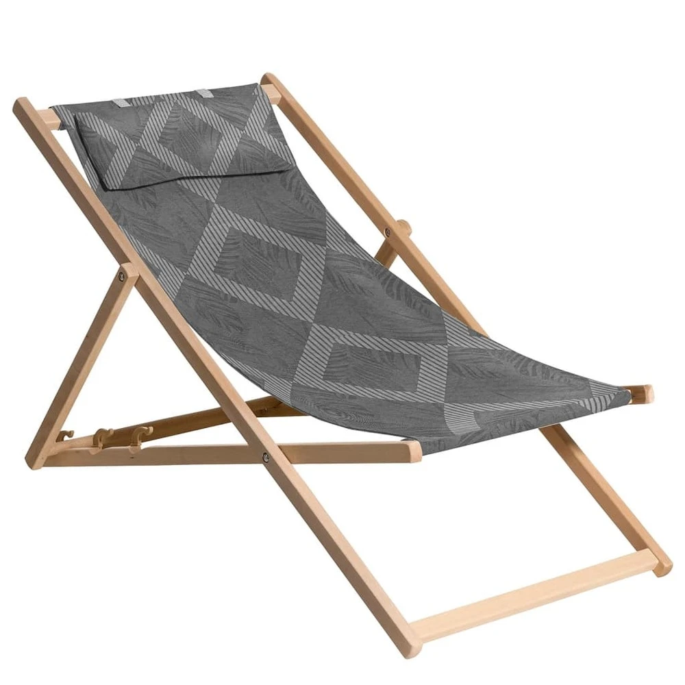Madison Chaise De Plage En Bois Demi 55x90x87 Cm Gris 3 Madison Chaise De Plage En Bois Demi 55x90x87 Cm Gris