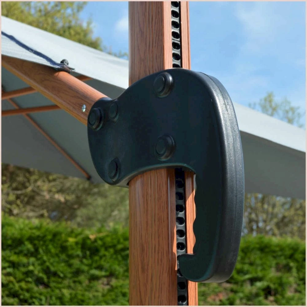 Parasol Déporté Ecru + Dalle Et Housse L400xh272xl300 - Gabin - Cezare 6 Parasol Déporté Ecru + Dalle Et Housse L400xh272xl300 - Gabin - Cezare – Image 4