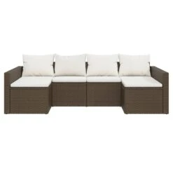 VIDAXL Salon De Jardin 2 Pcs Avec Coussins Marron Résine Tressée -Le Coin Detente Boutique 646d11dd676111.39767742
