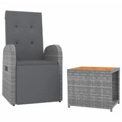 VIDAXL Ensemble De Salon De Jardin 2 Pcs Gris Poly Rotin Et Acacia -Le Coin Detente Boutique 646d143d506957.85723283