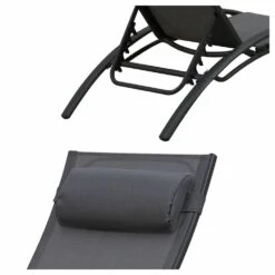 Baisao - Bain De Soleil Courbé Textilène Aluminium - Inclinable - Coussin De Tête - Léger Et Confortable - Gris/gris Anthracite - X2 9 Baisao - Bain De Soleil Courbé Textilène Aluminium - Inclinable - Coussin De Tête - Léger Et Confortable - Gris/gris Anthracite - X2 -Le Coin Detente Boutique 646d14a26381c9.39964995