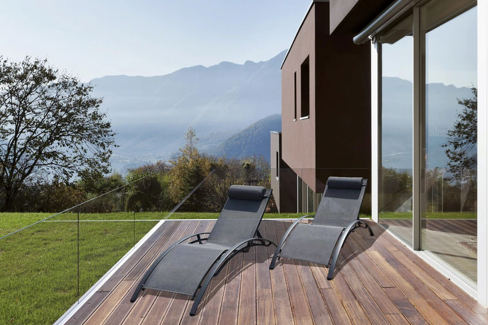 Baisao - Bain De Soleil Courbé Textilène Aluminium - Inclinable - Coussin De Tête - Léger Et Confortable - Gris/gris Anthracite - X2 6 Baisao - Bain De Soleil Courbé Textilène Aluminium - Inclinable - Coussin De Tête - Léger Et Confortable - Gris/gris Anthracite - X2 – Image 4