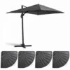 Parasol Déporté 2x3 M Et 4 Dalles Lestées Aluminium Gris Anthracite -Le Coin Detente Boutique 646e58da869353.45385769