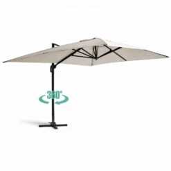 Parasol Déporté 3x4m En Aluminium écru