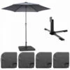 Parasol Droit Inclinable 3m Et 4 Dalles à Lester Remplissables Gris -Le Coin Detente Boutique 646e58f11f72c7.71848511