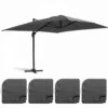 Parasol Déporté 3x4m Et 4 Dalles à Remplir Aluminium Gris -Le Coin Detente Boutique 646e58f8cbb469.74970870