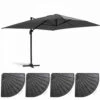 Parasol Déporté 3x4m Et 4 Dalles Lestées Aluminium Gris Anthracite -Le Coin Detente Boutique 646e591e5fad46.33667805