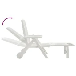 VIDAXL Chaise Longue Pliable Avec Roues Blanc Pp 14 VIDAXL Chaise Longue Pliable Avec Roues Blanc Pp -Le Coin Detente Boutique 6470a72c8e9633.27655494
