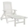 VIDAXL Chaise Longue Pliable Avec Roues Blanc Pp -Le Coin Detente Boutique 6470a72c9376f3.21473543