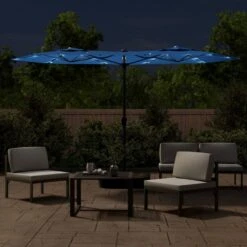 VIDAXL Parasol à Double Tête Avec Led Bleu Azuré 316x240 Cm -Le Coin Detente Boutique 6470a72f2685c3.07932582