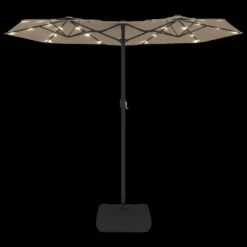 VIDAXL Parasol à Double Tête Avec Led Taupe 316x240 Cm -Le Coin Detente Boutique 6470a731366e13.29275547