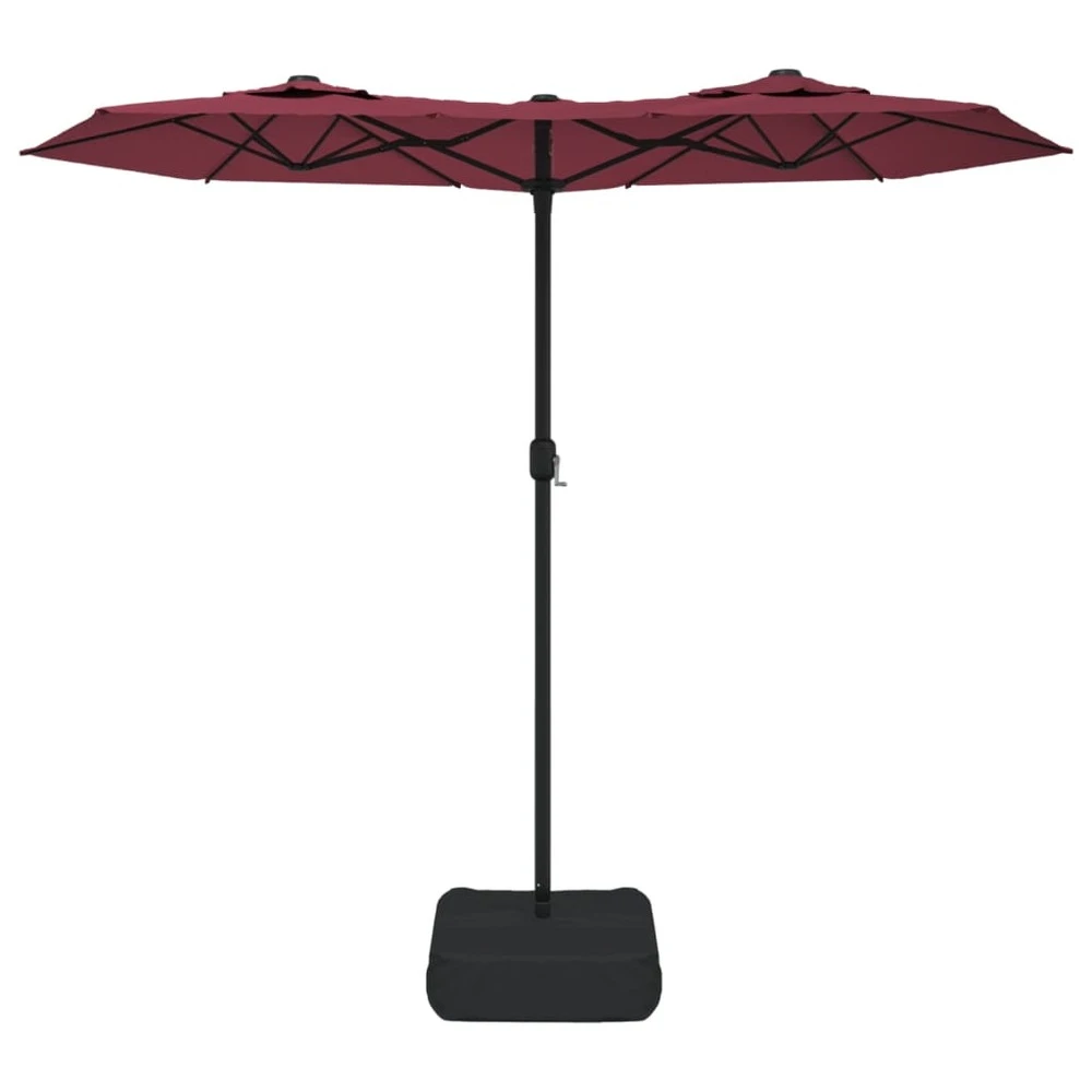 VIDAXL Parasol à Double Tête Avec Led Rouge Bordeaux 316x240 Cm 6 VIDAXL Parasol à Double Tête Avec Led Rouge Bordeaux 316x240 Cm – Image 4