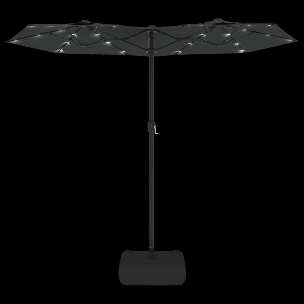 VIDAXL Parasol à Double Tête Avec Led Anthracite 316x240 Cm 8 VIDAXL Parasol à Double Tête Avec Led Anthracite 316x240 Cm – Image 6