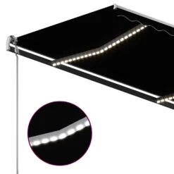 VIDAXL Auvent Automatique Et Capteur De Vent Et Led 4,5x3 M Anthracite -Le Coin Detente Boutique 6480d1cfa71840.47128647
