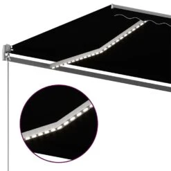 VIDAXL Auvent Automatique Capteur De Vent Et Led 600x350 Cm Anthracite -Le Coin Detente Boutique 6480d1d6e92d16.22885433