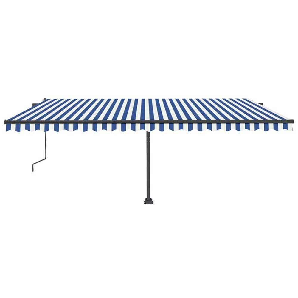 VIDAXL Auvent Automatique Sur Pied 500x350 Cm Bleu/blanc 5 VIDAXL Auvent Automatique Sur Pied 500x350 Cm Bleu/blanc – Image 3