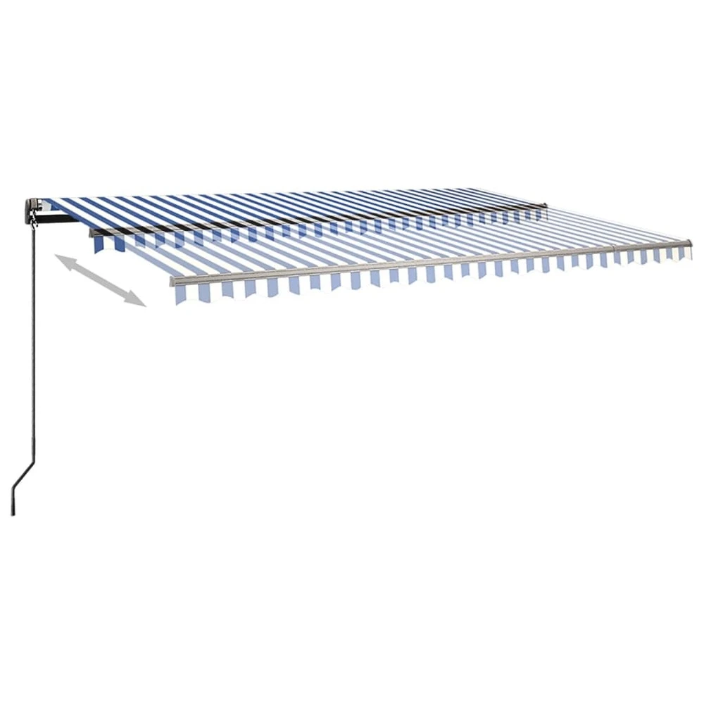 VIDAXL Auvent Automatique Sur Pied 500x350 Cm Bleu/blanc 7 VIDAXL Auvent Automatique Sur Pied 500x350 Cm Bleu/blanc – Image 5