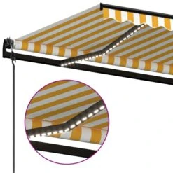 VIDAXL Auvent Automatique Capteur De Vent Led 600x350cm Jaune Et Blanc 13 VIDAXL Auvent Automatique Capteur De Vent Led 600x350cm Jaune Et Blanc -Le Coin Detente Boutique 6480d1dbc4c585.46381652