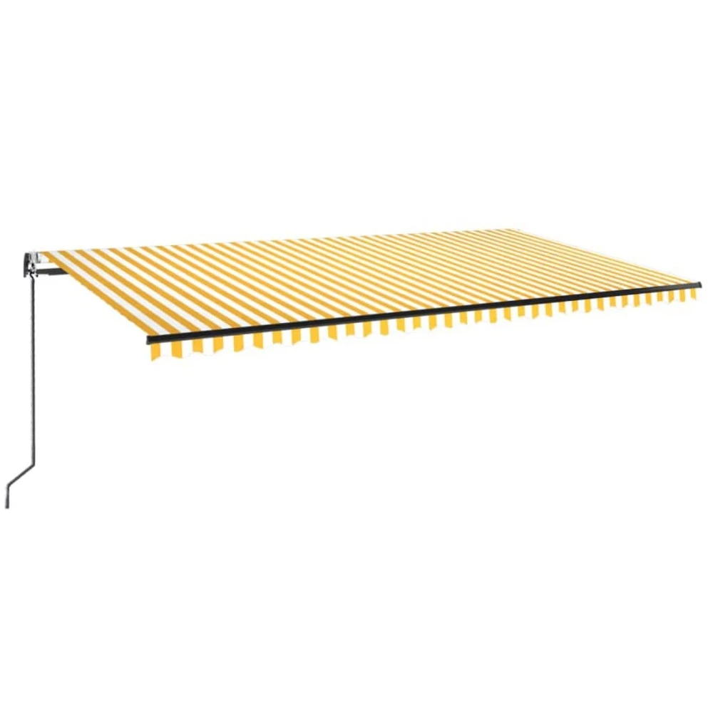 VIDAXL Auvent Automatique Capteur De Vent Led 600x350cm Jaune Et Blanc 3 VIDAXL Auvent Automatique Capteur De Vent Led 600x350cm Jaune Et Blanc
