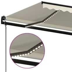 VIDAXL Auvent Automatique Avec Capteur De Vent Et Led 450x350 Cm Crème -Le Coin Detente Boutique 6480d1e051f538.05467392