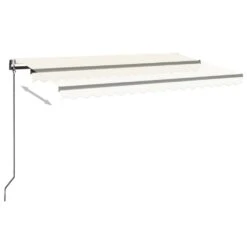 VIDAXL Auvent Automatique Avec Capteur De Vent Et Led 450x350 Cm Crème -Le Coin Detente Boutique 6480d1e0556fd8.73249215