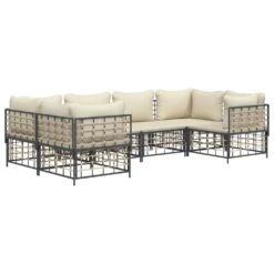 VIDAXL Salon De Jardin 6 Pcs Avec Coussins Anthracite Résine Tressée -Le Coin Detente Boutique 6480d273516850.99014153