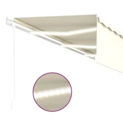 VIDAXL Auvent Automatique Store Capteur De Vent Et Led 6x3 M Crème -Le Coin Detente Boutique 6482c6fcd3e4e9.69396614