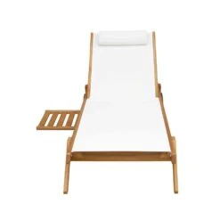 Lot De 2 Bains De Soleil Avec Coussin Et Tablette En Bois Blanc -Le Coin Detente Boutique 648864f9c7ec82.95043551