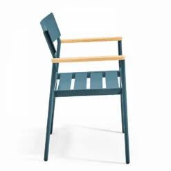Fauteuil De Jardin En Aluminium Et Bois Bleu Canard -Le Coin Detente Boutique 648865188bbd91.29335193