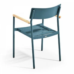 Fauteuil De Jardin En Aluminium Et Bois Bleu Canard -Le Coin Detente Boutique 648865189a8cf5.44492291