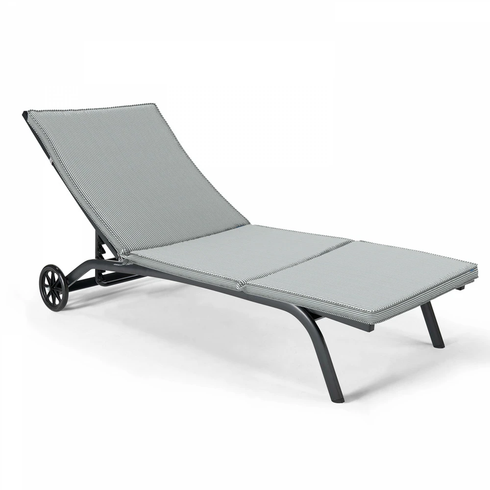 Coussin Bain De Soleil Polyester Blanc Et Gris 186 X 60 X 5 Cm 4 Coussin Bain De Soleil Polyester Blanc Et Gris 186 X 60 X 5 Cm – Image 2