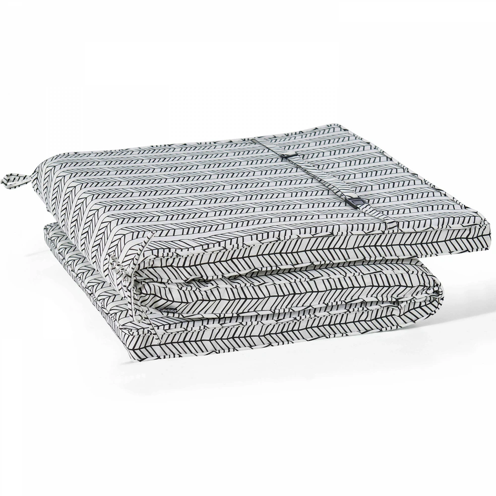 Coussin Bain De Soleil Polyester Blanc Et Noir 186 X 60 X 5 Cm 6 Coussin Bain De Soleil Polyester Blanc Et Noir 186 X 60 X 5 Cm – Image 4