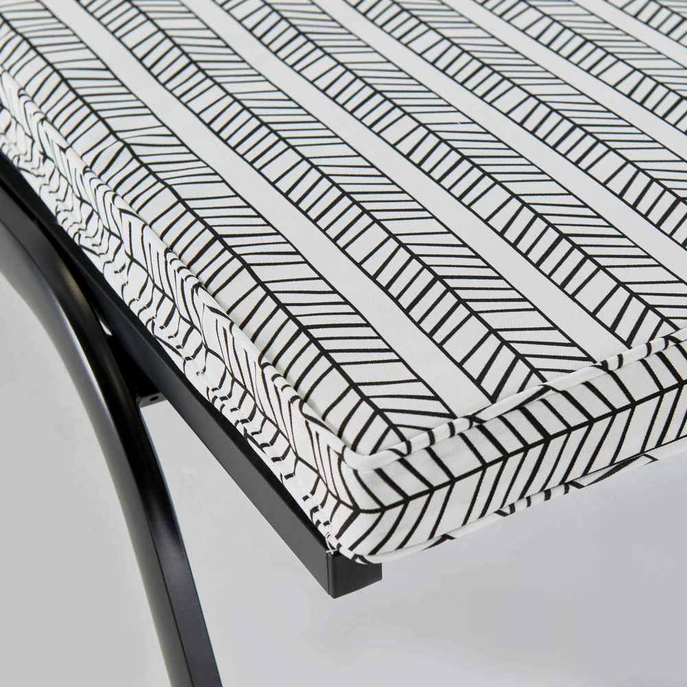 Coussin Bain De Soleil Polyester Blanc Et Noir 186 X 60 X 5 Cm 8 Coussin Bain De Soleil Polyester Blanc Et Noir 186 X 60 X 5 Cm – Image 6