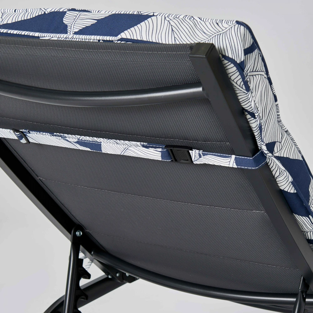 Coussin Bain De Soleil Polyester Bleu Et Blanc 186 X 60 X 5 Cm 6 Coussin Bain De Soleil Polyester Bleu Et Blanc 186 X 60 X 5 Cm – Image 4