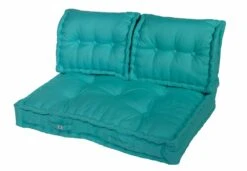 Coussins Palette Capitonné 120x80x20cm Bleu Caraïbes