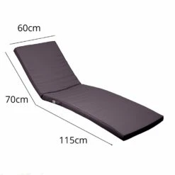 Coussin Bain De Soleil - Matelas Pour Transat Dehoussable- 185x60x5cm - Gris Carbone -Le Coin Detente Boutique 648b51cfe341e4.12277248