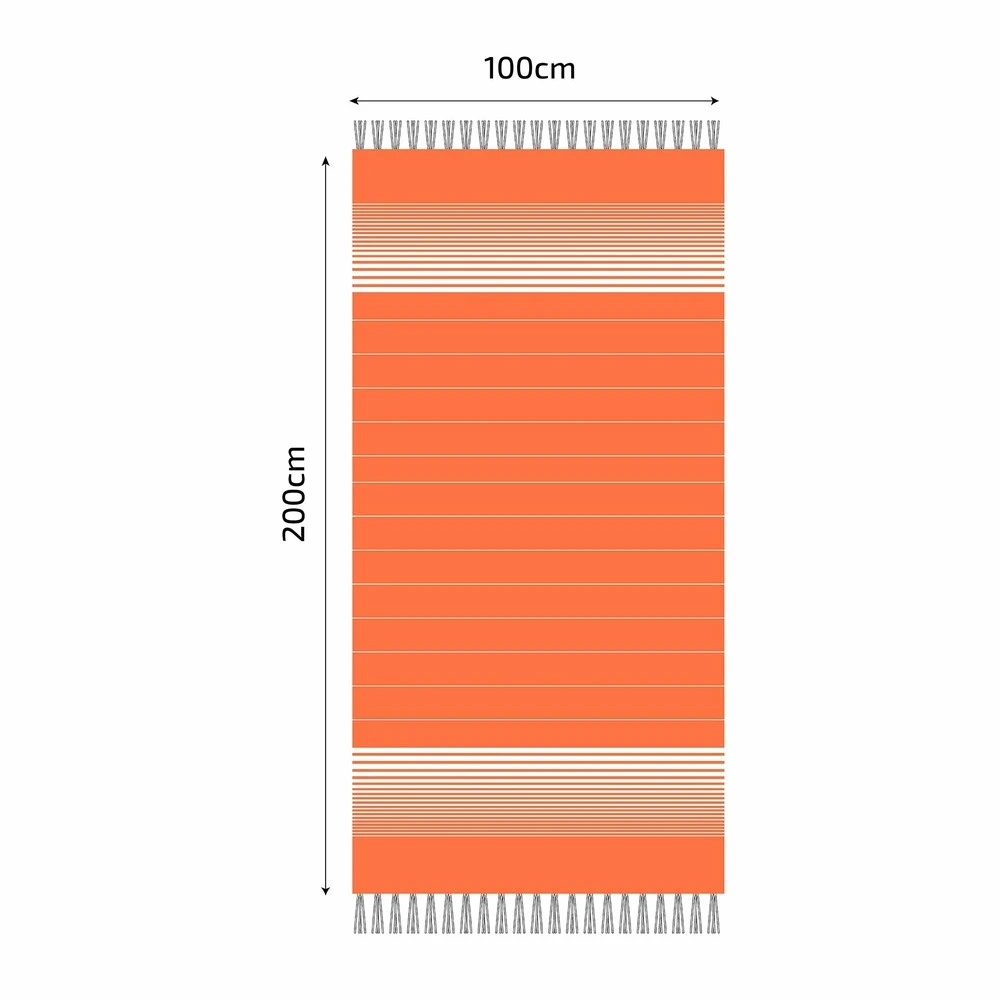 Fouta En Coton Miami 100x200cm Orange 6 Fouta En Coton Miami 100x200cm Orange – Image 4
