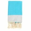 Fouta En Coton Petit Losange 100x200cm Turquoise -Le Coin Detente Boutique 648b552d7e0e39.06513985