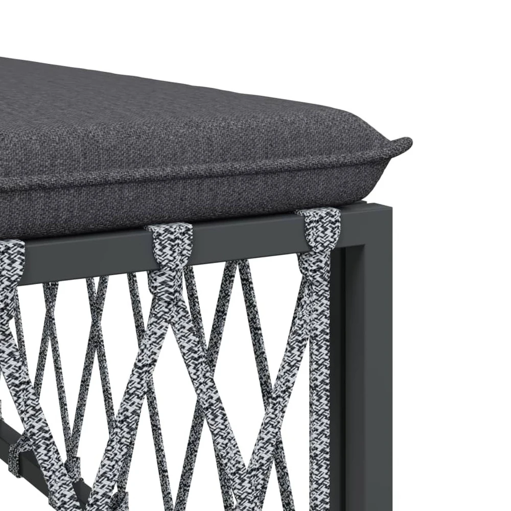 VIDAXL Salon De Jardin 7 Pcs Avec Coussins Anthracite Acier 8 VIDAXL Salon De Jardin 7 Pcs Avec Coussins Anthracite Acier – Image 6