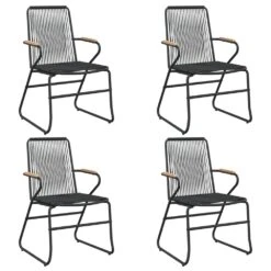 VIDAXL Chaises De Jardin 4 Pcs Noir 58x59x85,5 Cm Rotin Pvc