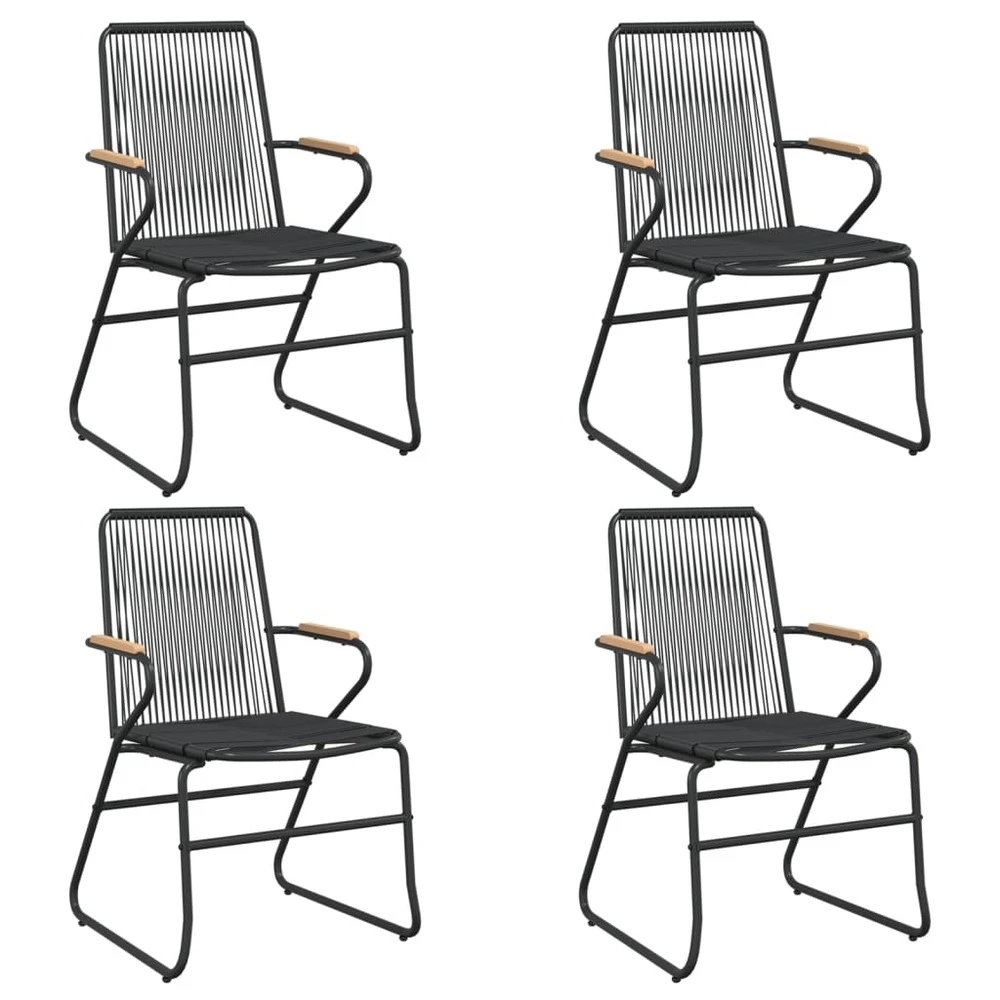 VIDAXL Chaises De Jardin 4 Pcs Noir 58x59x85,5 Cm Rotin Pvc 3 VIDAXL Chaises De Jardin 4 Pcs Noir 58x59x85,5 Cm Rotin Pvc